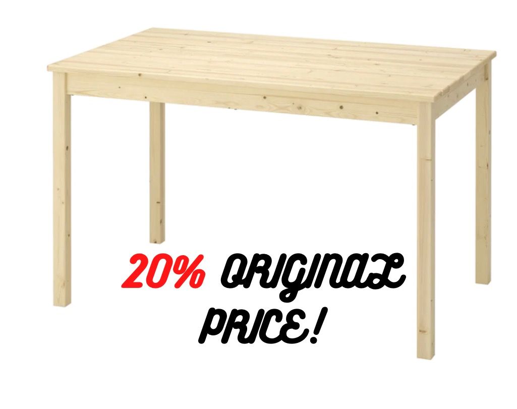 IKEA solid pine wood INGO table, Furniture & Home Living, Furniture