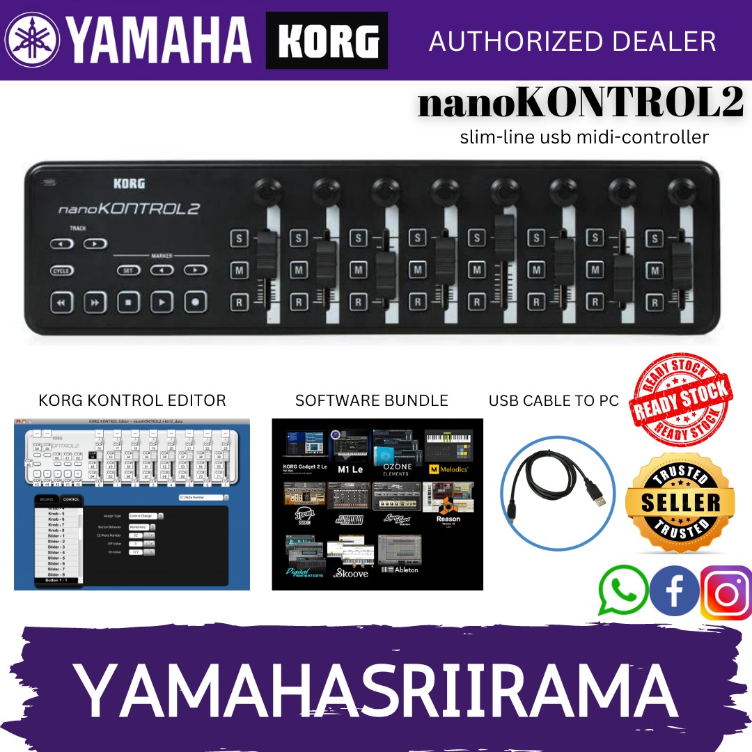 Korg nanoKontrol2 - Slim Line USB Controller, Black (nanoKontrol-2 ...