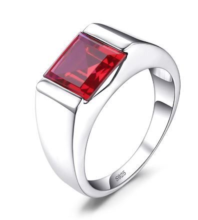 Men s Classic Lab Made Ruby Sapphire Emerald Amethyst
