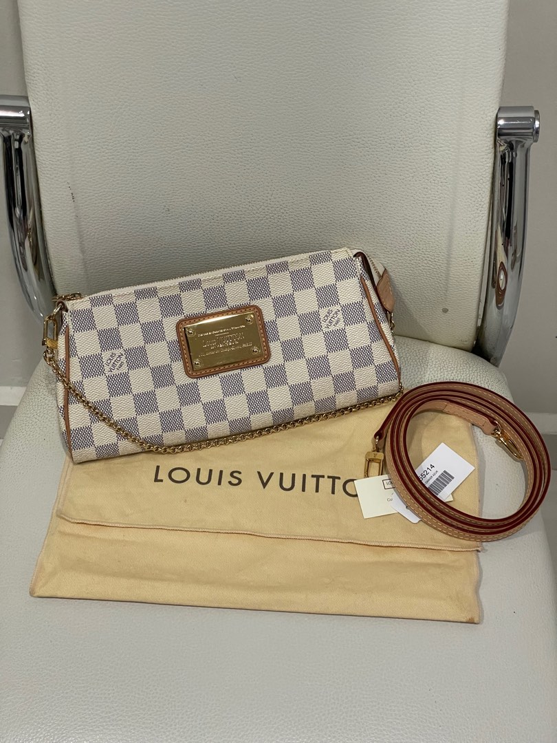 LV Eva Clutch Damier Azur Luxury Bags Wallets on Carousell