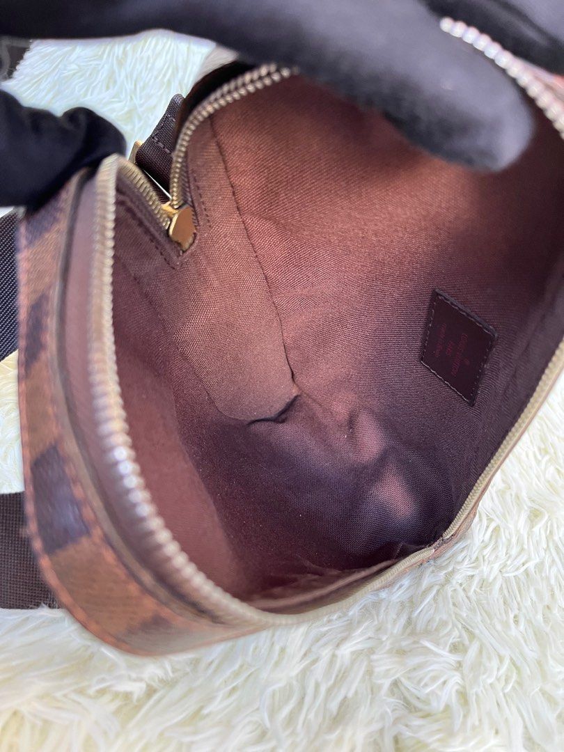 LOUIS VUITTON Brown Damier Ebene Coated Canvas Geronimos at 1stDibs