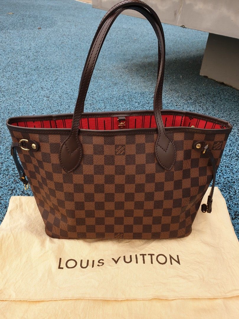 Louis Vuitton Neverfull Damier Ebene Tote PM Brown Canvas for sale online   eBay