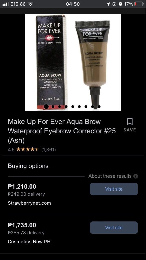 Authentic Make Up For Ever Professional Paris AQUA BROW WATERPROOF ...