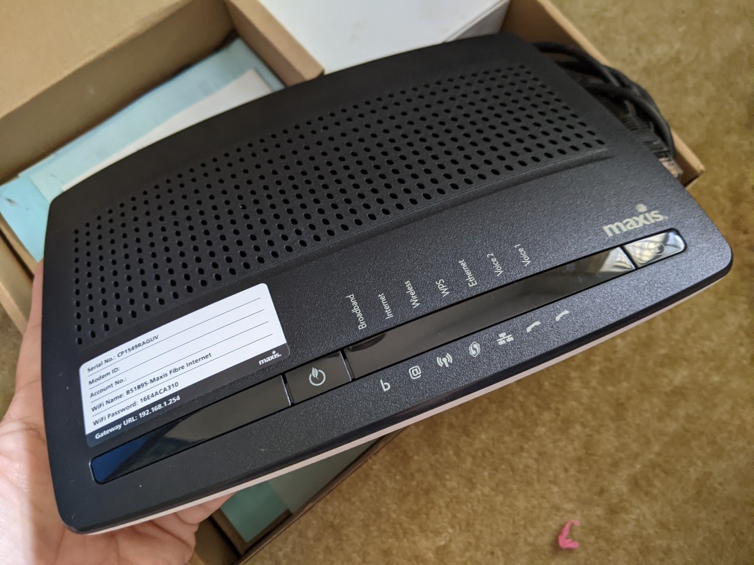 Maxis Technicolor Modem Router Model TG784nv3, Computers & Tech, Parts