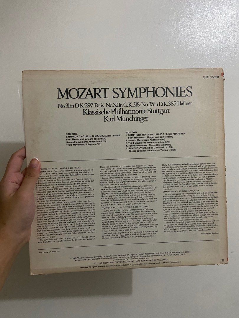 Mozart Symphonies Vinyl (Category: Vinyls) located in Quezon City. Submitted by grumpsyx (Listing ID 1211811984, Image 2). Description: Negotiable for sure buyers Gcash payment QC Area.