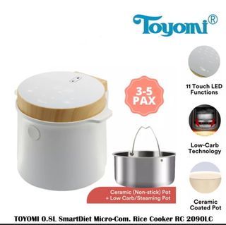 TOYOMI 1.8L Micro-com Low-Carb Stainless Steel Rice Cooker RC 4348SS