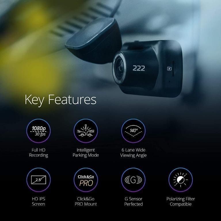 Nextbase 322GW Dash Cam Full HD 1080p/60fps Recording in Car Camera WiFi GPS Bluetooth App