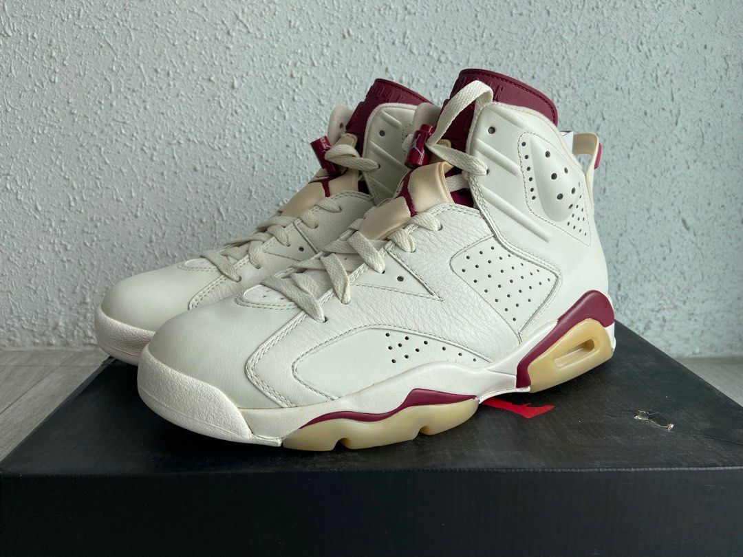 jordan 6 maroon on feet