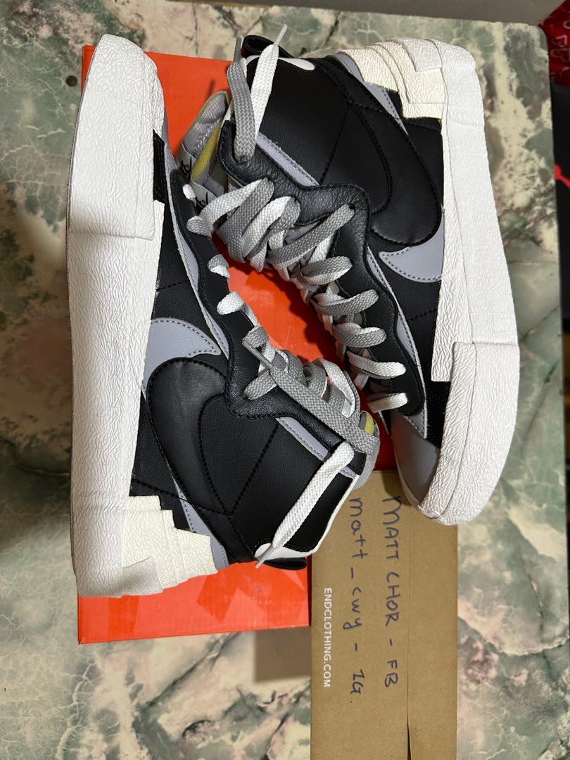 Nike Blazer Mid Sacai Black Grey Men s Fashion Footwear