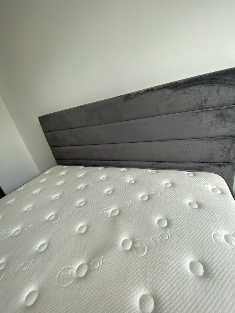 Noa King Bed Frame & Mattress, Furniture & Home Living, Furniture, Bed