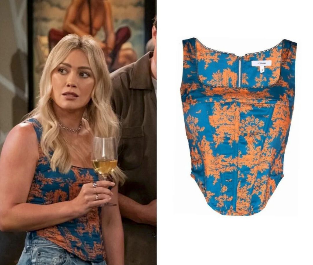 Miaou Campbell Corset Top in Marmalade Toile