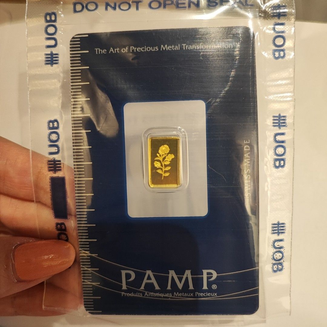 PAMP Rose 1g Gold bar Hobbies Toys Memorabilia Collectibles