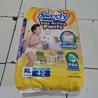 Pampers popok diapers sweety bronze day active pants xl 42