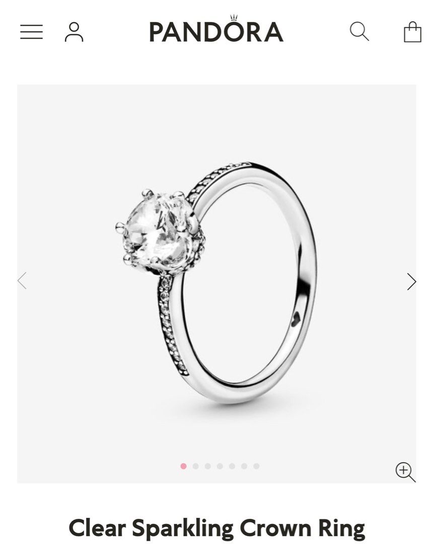 Black sparkling discount crown ring pandora