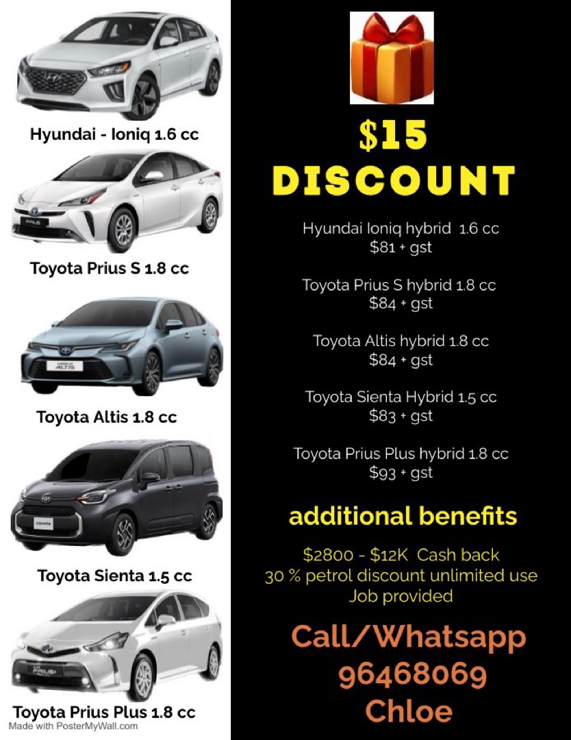 PHV car rental 6/12/18/24 months, Cars, Car Rental on Carousell