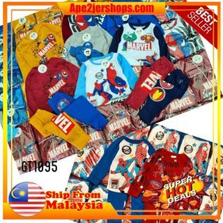 PLAYSET PYJAMAS SLEEPWARE CARTOON SUPERHERO (CODE GT1095)