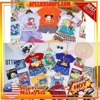 PLAYSET SINGLET+SHORT PANT CARTOON SUPERHERO & CARTOON GIRL UNISEX (GT1112)