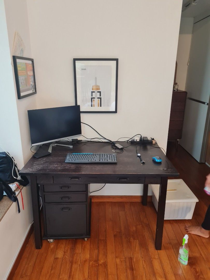 Pottery barn wood computer desk discount