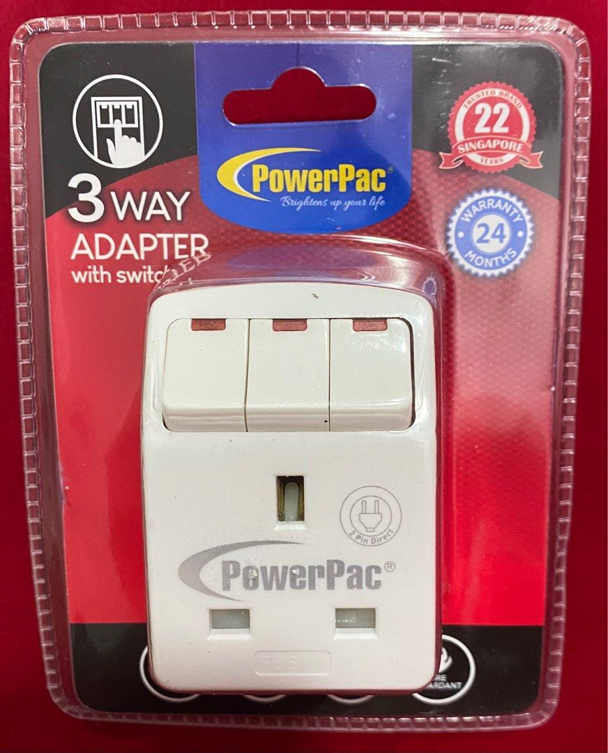Power Pac 3 way adaptor, TV & Home Appliances, Electrical, Adaptors