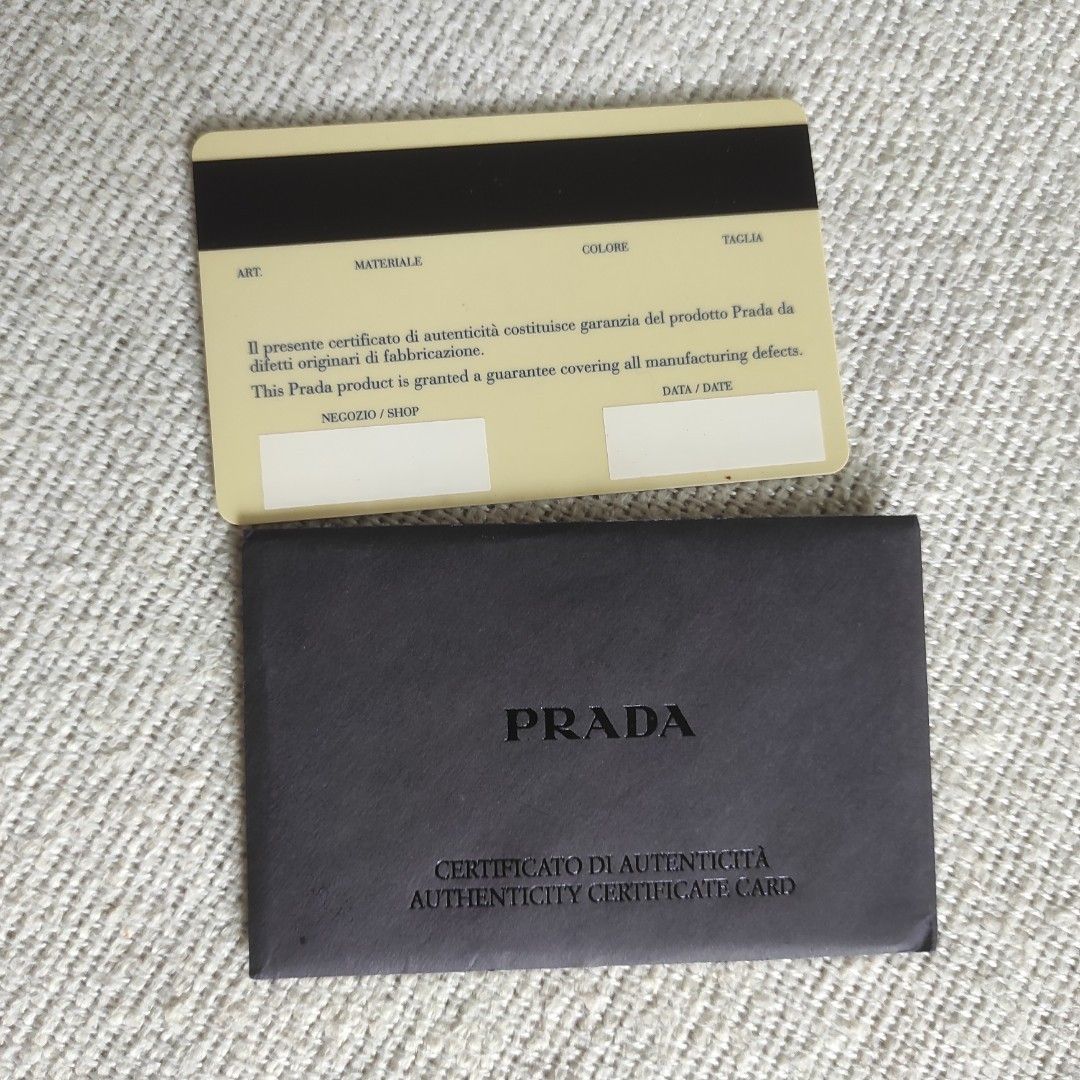 PRADA Authenticity Certificate Card