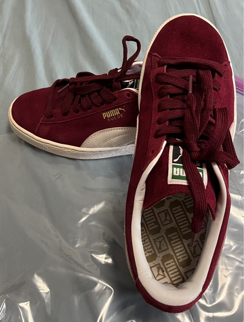 Puma maroon hotsell suede shoes