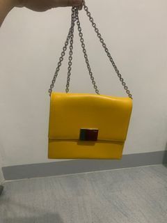 Ralph Lauren Leather Yellow Clutch Bag