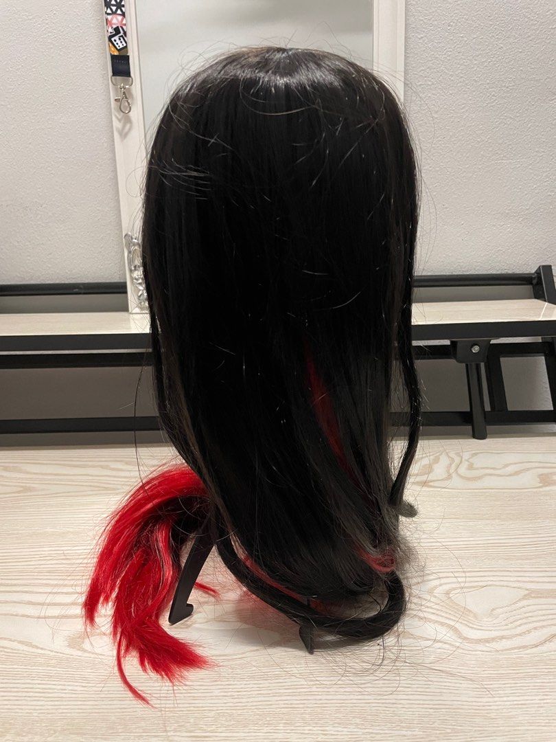 Red Black Hair Wig, Beauty & Personal Care, Hair on Carousell