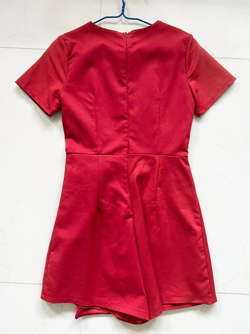 Red one piece short online