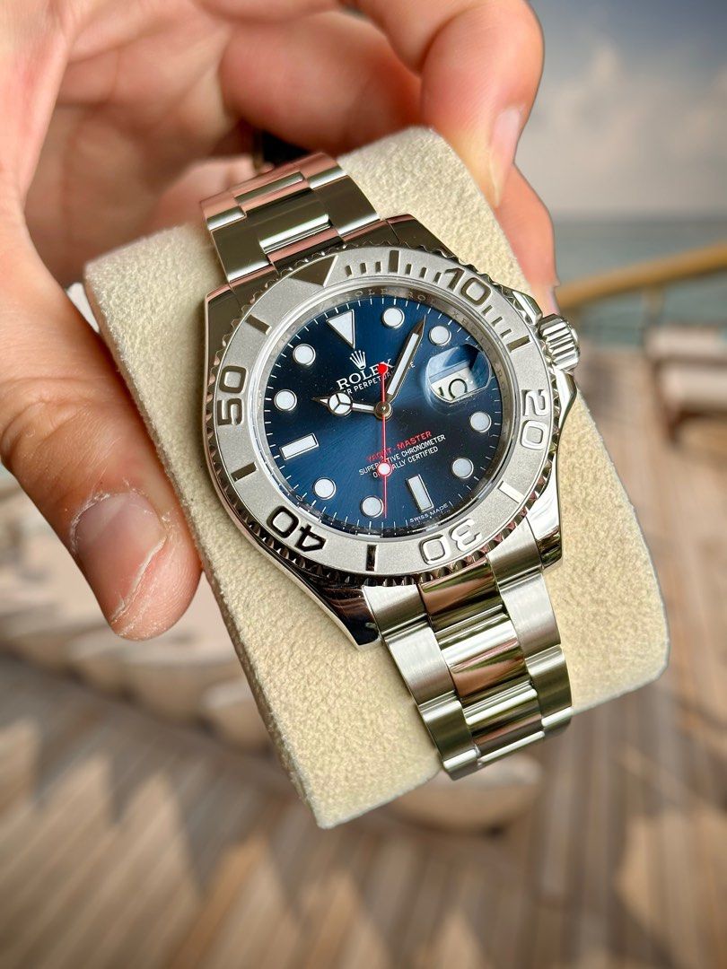 Rolex Yacht-Master 40 New Steel Platinum Blue Dial Mens 116622