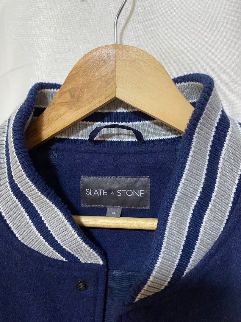 Slate and stone varsity jacket outlet