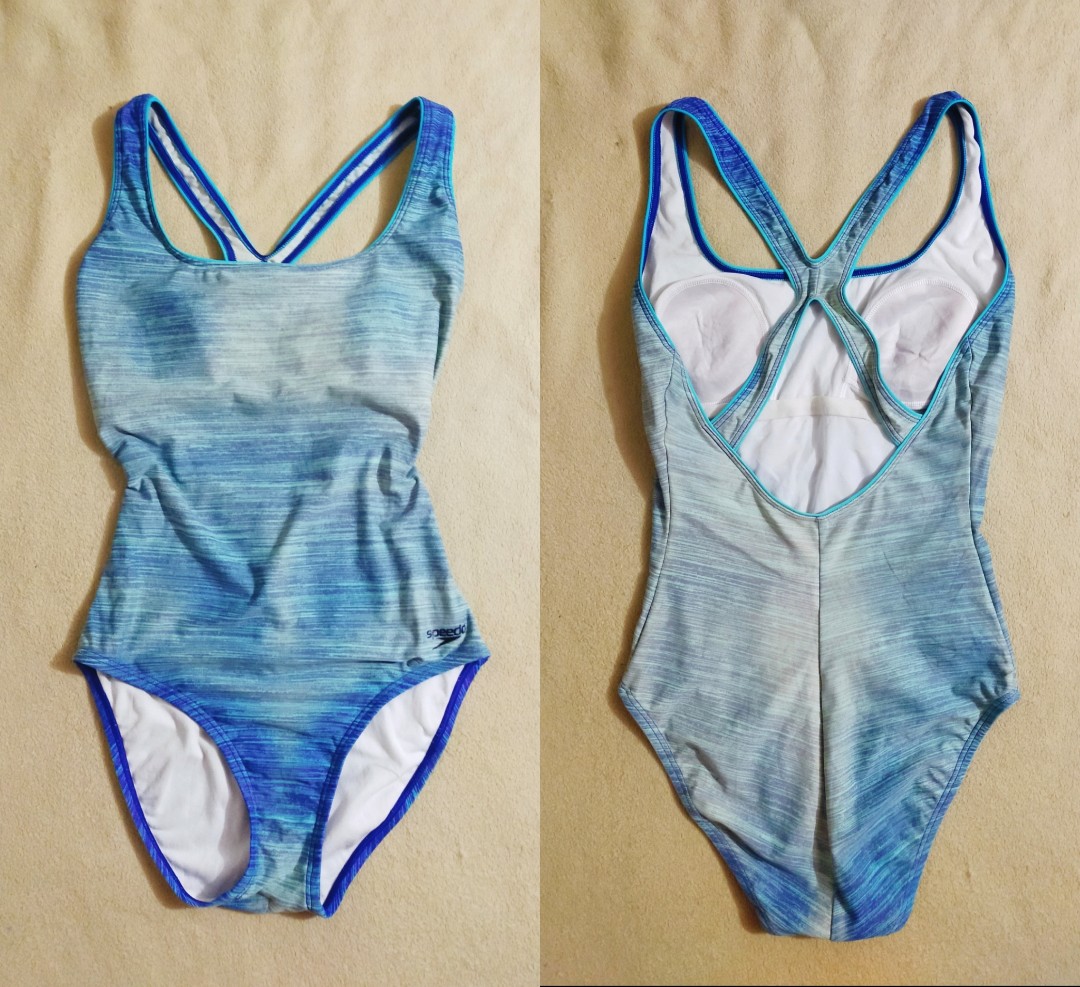 Speedo Faded Blue Ultraback One Piece Swimsuit Womens Fashion