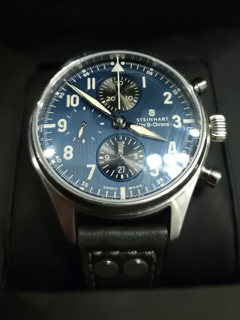 Steinhart Nav B chrono 42 classic A type Blue Luxury Watches on