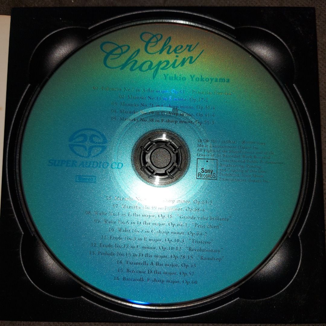 SuperAudio CD) 横山幸雄yukio yokoyama - Cher Chopin 長調短調作品精選SACD (99年日本紙套版