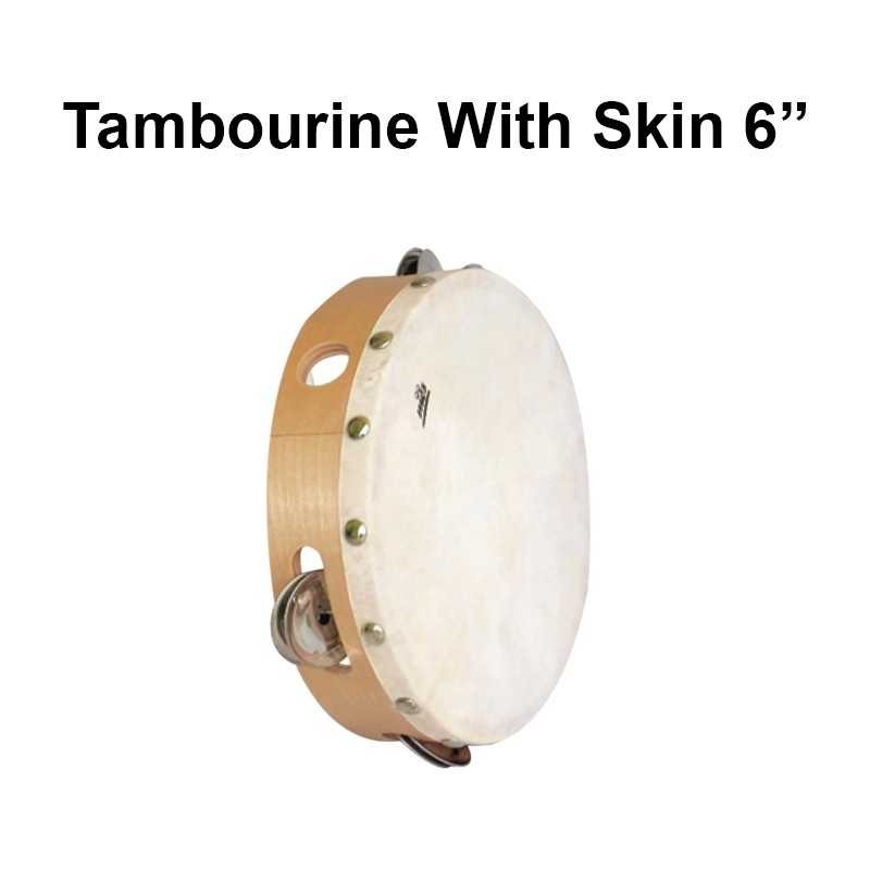 Tambourine with Skin 6”, Hobbies & Toys, Music & Media, Musical