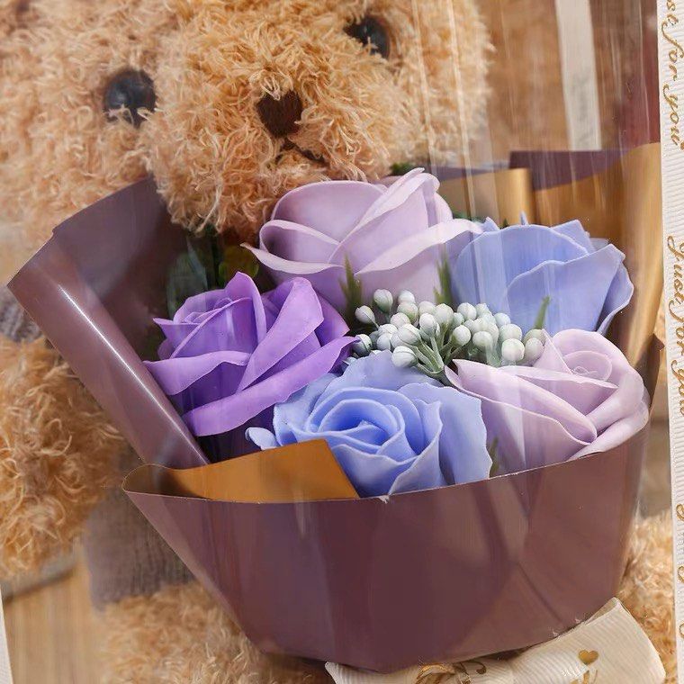Teddy Bear Soap Flower Bouquet Gift Box, Hobbies & Toys, Stationery ...