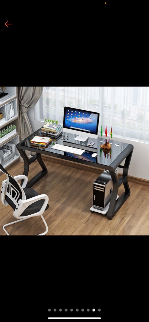 Tempered Glass study table, Computers & Tech, Desktops on Carousell