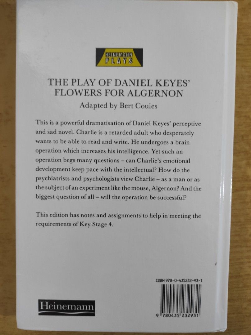 The Play Of Daniel Keyes' Flowers for Algernon, Hobbies & Toys, Books