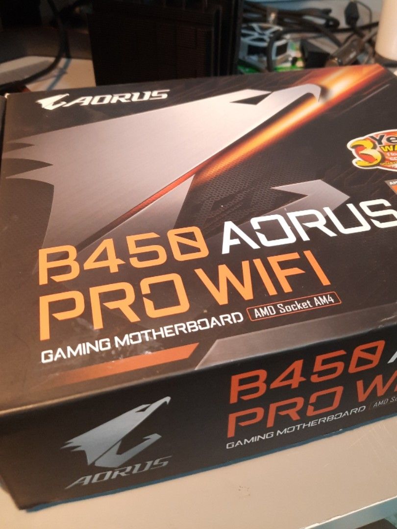 (Updates Bios) B450 Aorus Pro Wifi Ryzen Motherboard AM4, Computers