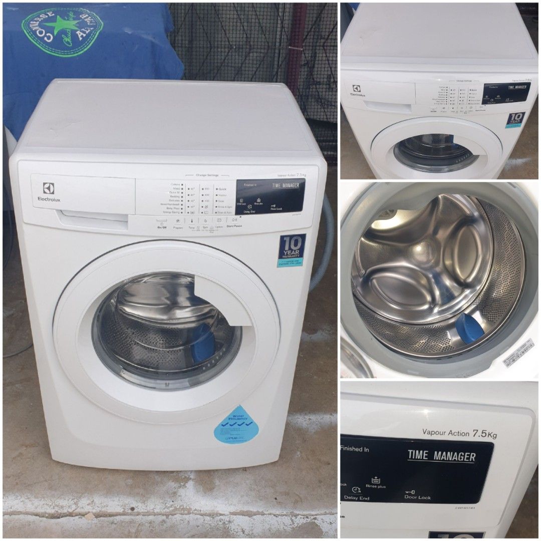 Used Electrolux front load hot washer 7.5kg, washing machine mesin