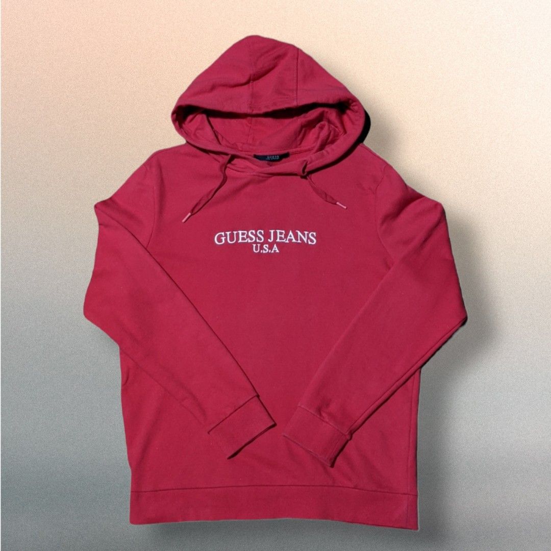 Vintage Guess Hoodie Red, Men's Fashion, Coats, Jackets and Outerwear on  Carousell