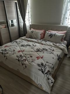 White baige bed