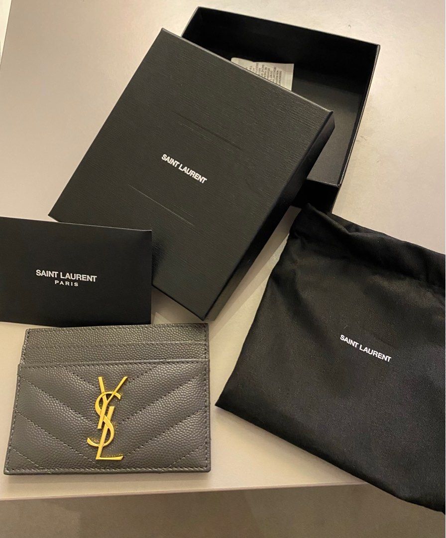 Ysl card sales holder grey