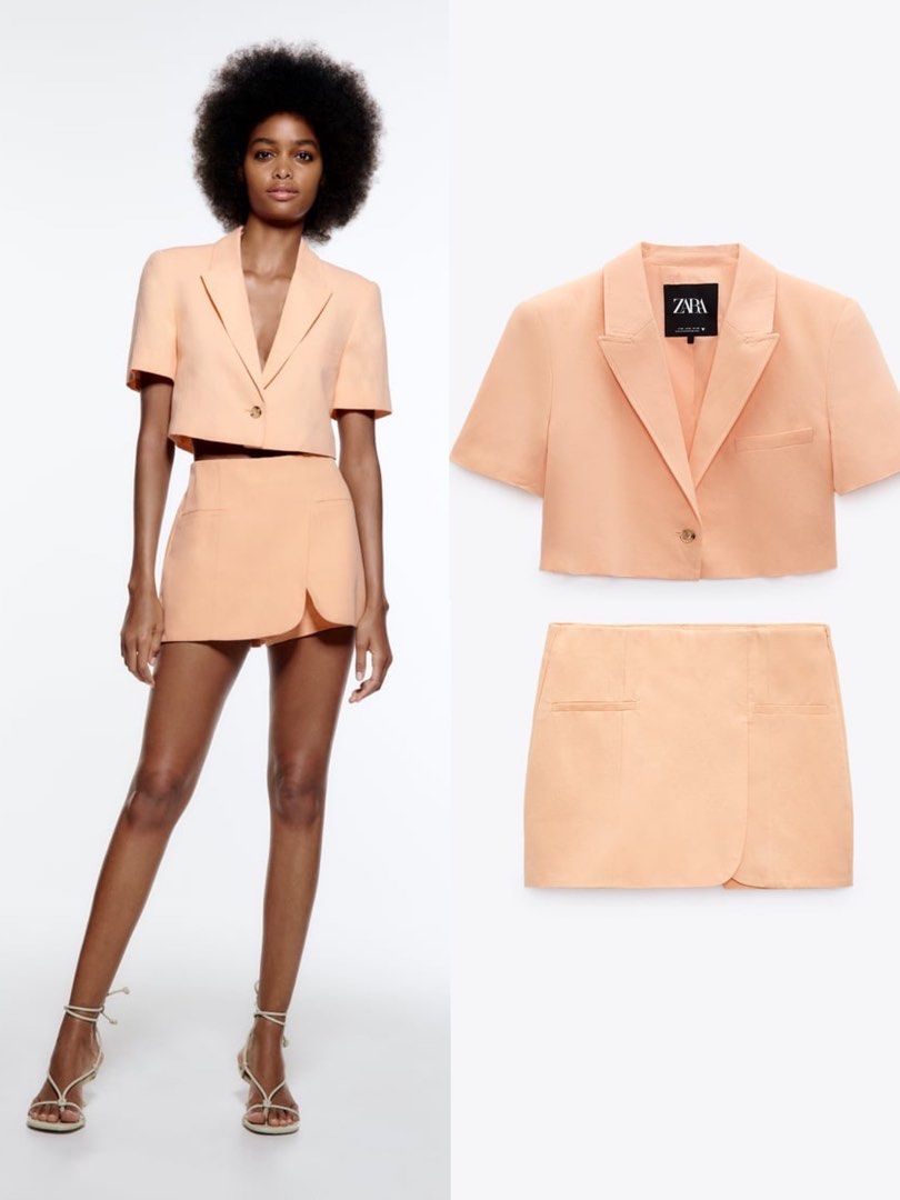 Blazer and skirt set zara discount