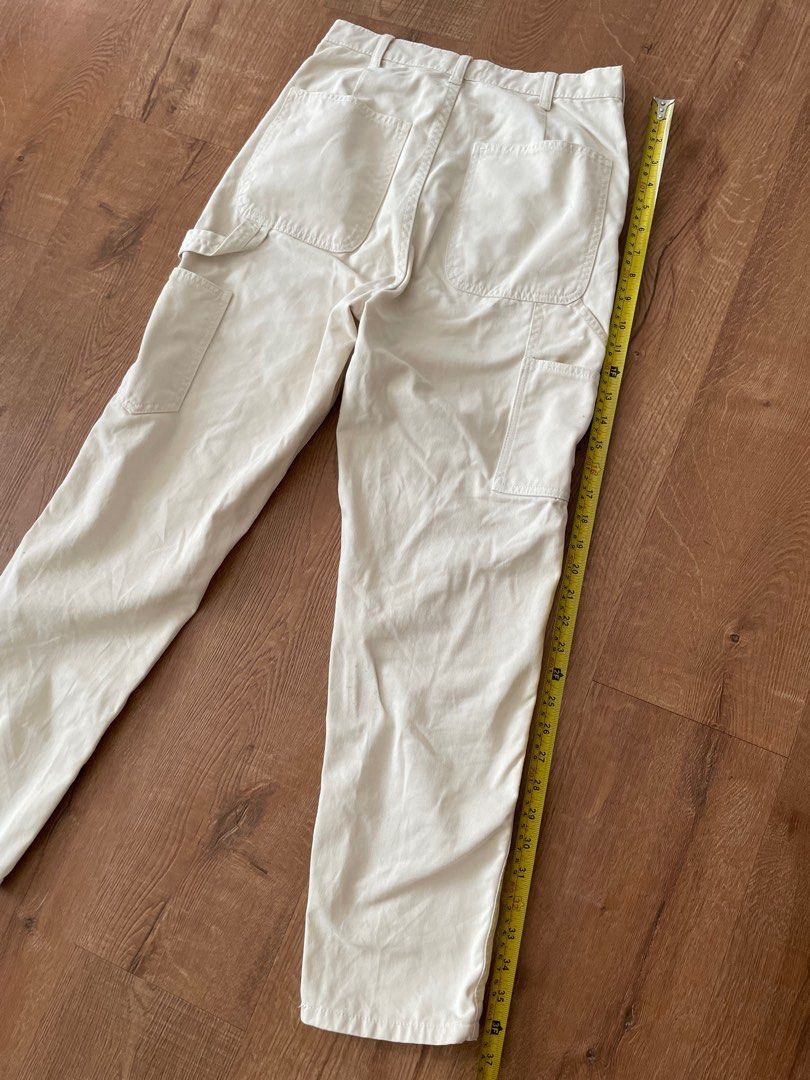 Zara Cream Cargo Pants, Women's Fashion, Bottoms, Jeans & Leggings on