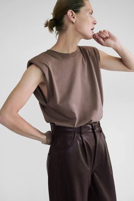 ZARA shoulder padded top S Women s Fashion Tops Sleeveless on