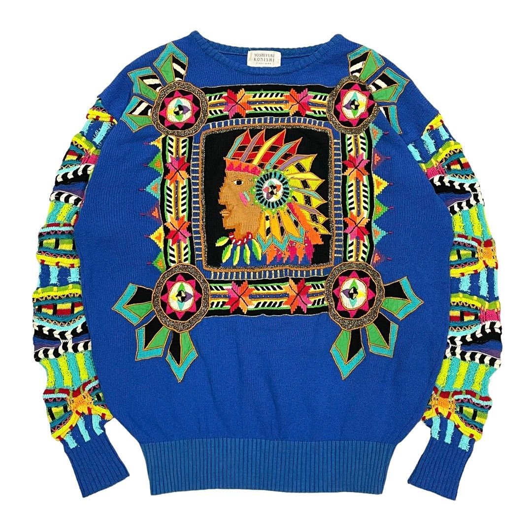 1990s Yoshiyuki Konishi Ficce Uomo “Indian” Sweater, Men's Fashion