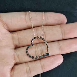 1ct black diamond heart necklace