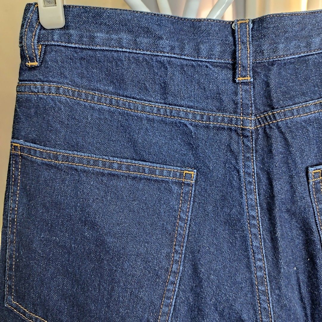28 Inches COS High Waisted Straight Cut Relaxed Fit Dark Washed Denim ...