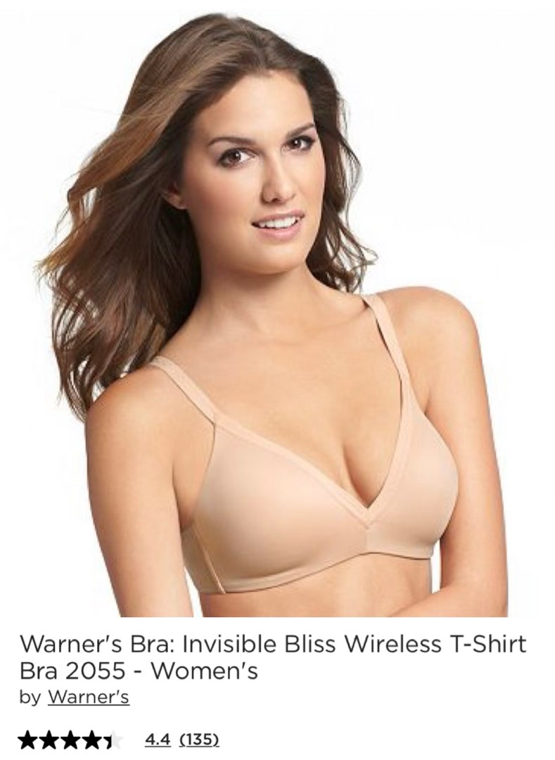 34C Warners Wireless Bra, Women's Fashion, Undergarments
