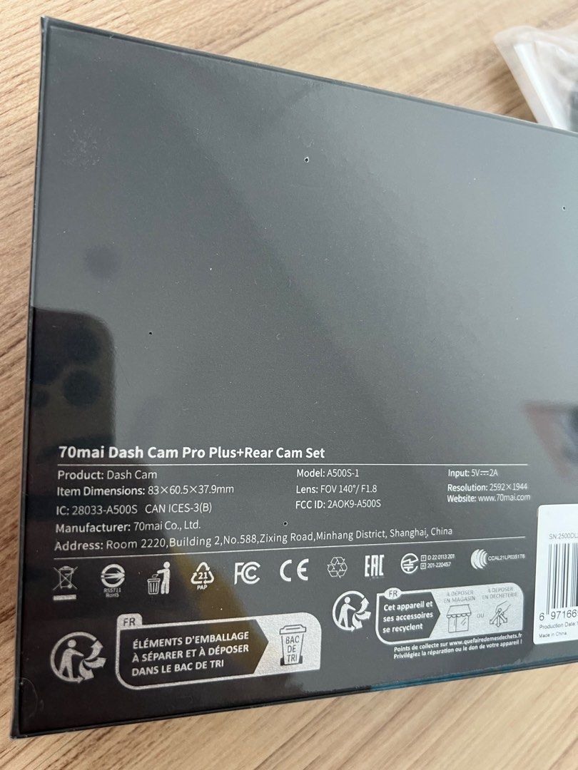 70mai Dash Cam Pro Plus +Rear Cam Set (A500S) + 128gb micro sd, Auto ...